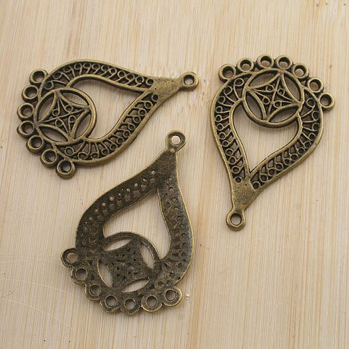 6pcs antiqued bronze pattern pendant /link G1475