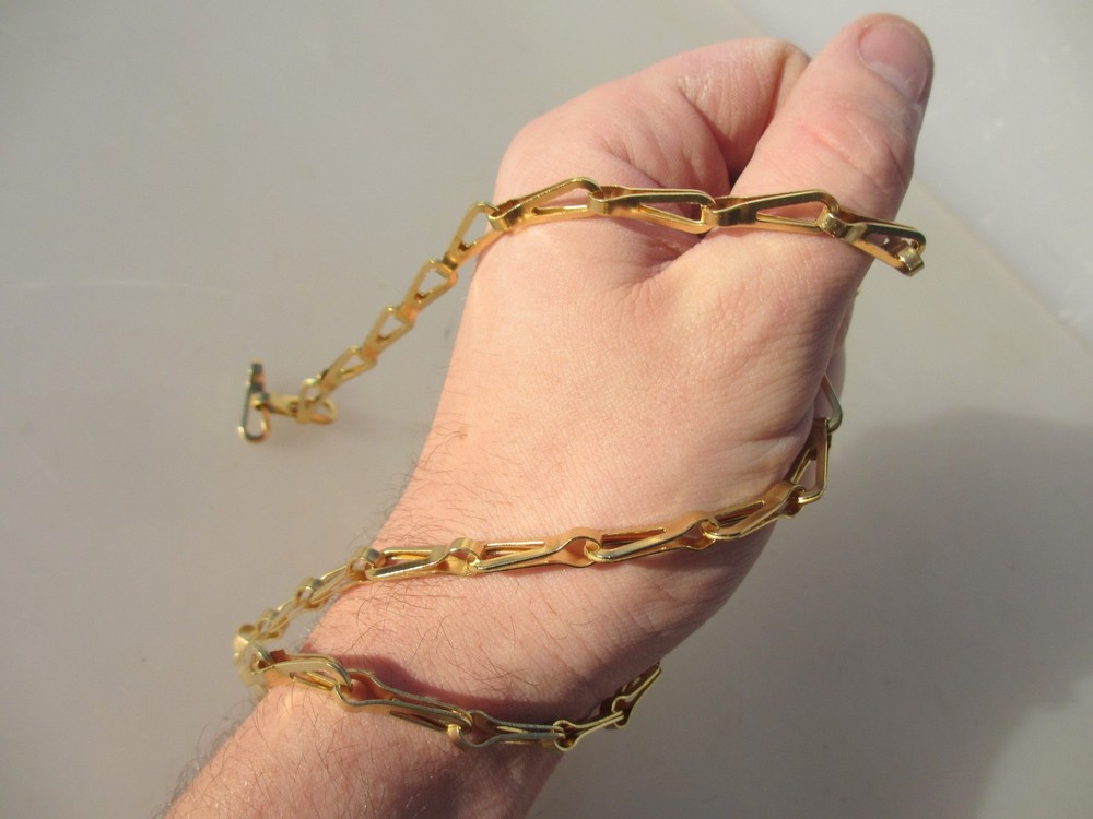 Vintage Brass Lighting Chain Hanger Loop Chandelier Light Pull Plug Old 71cm 28"