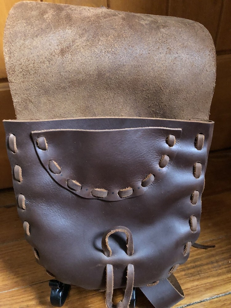 Handcrafted brown Leather Bag, muzzleloading hunting possible bag,black powder