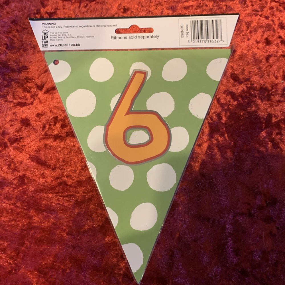 Make Any Message Or Name Personalised Bunting Multicoloured Number 6