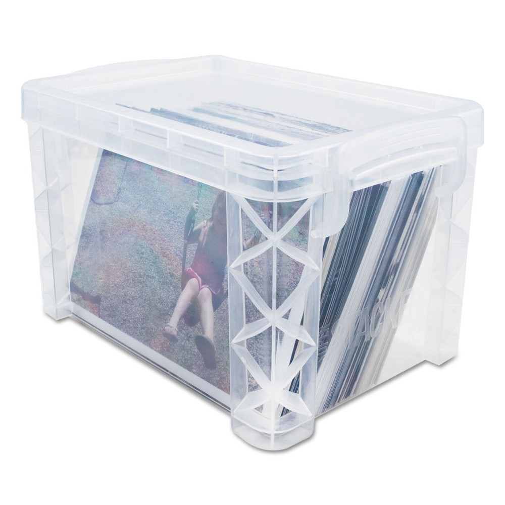40307 Super Stacker Storage Boxes, Hold 400 3 x 5 Cards, Plastic, Clear