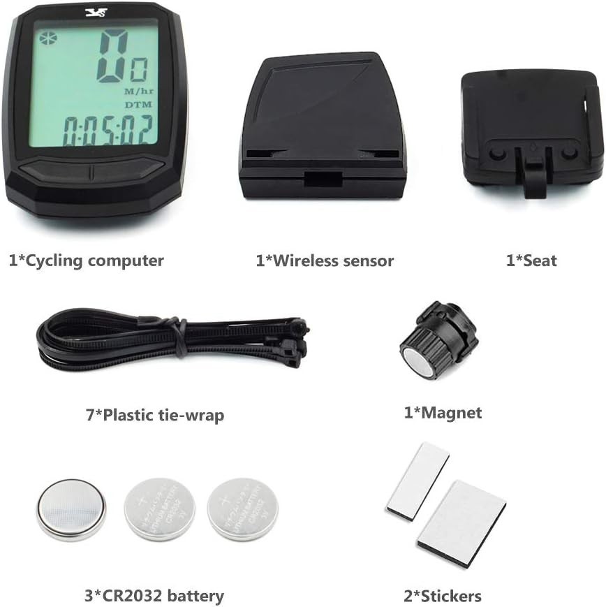 Waterproof Wireless Bicycle Speedometer with Large LCD & Multi-Function Display