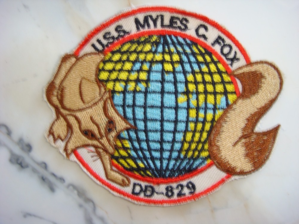  NAVY PATCH USS MILES C. FOX GEARING CLASS DESTROYER DD 829