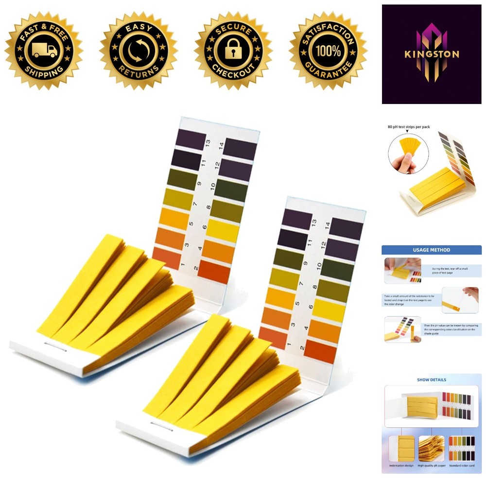 160 Strips pH  Kit - Accurate Testing from 1 to 14 for All Applications