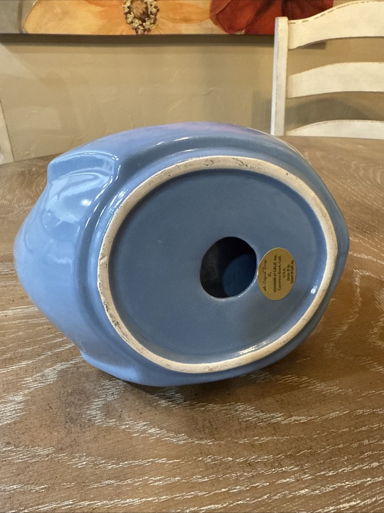 Postmodern Blue Ceramic Swan Dish