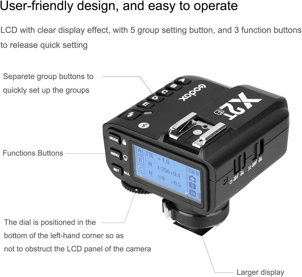 TTL Wireless Flash Trigger for Fujifilm X-Series: 1/8000s Sync, Quick Settings