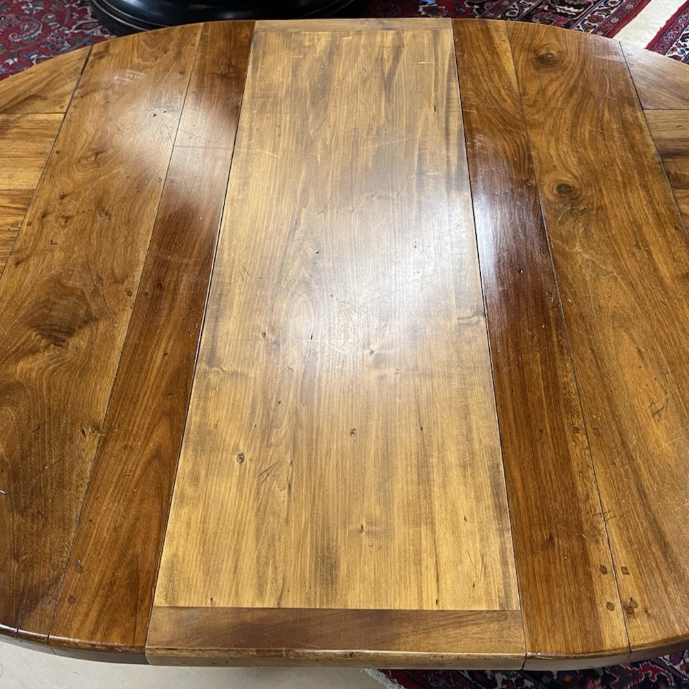 French Farmhouse Rustic Plank Top Maple 52.5" Round Table w/ 1 leaf