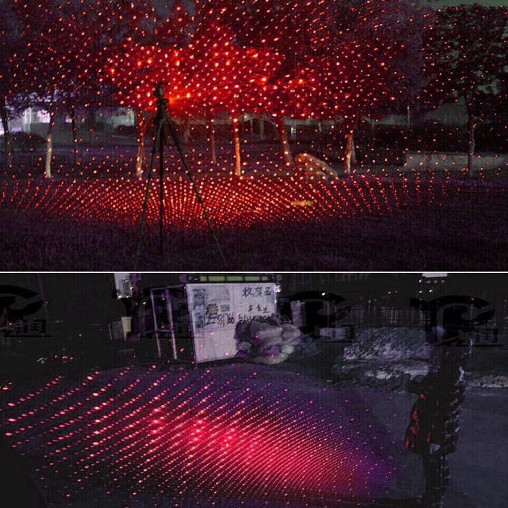 5W Red Burning Laser Pointer High Power Visible Light Beam +5 Head Caps US