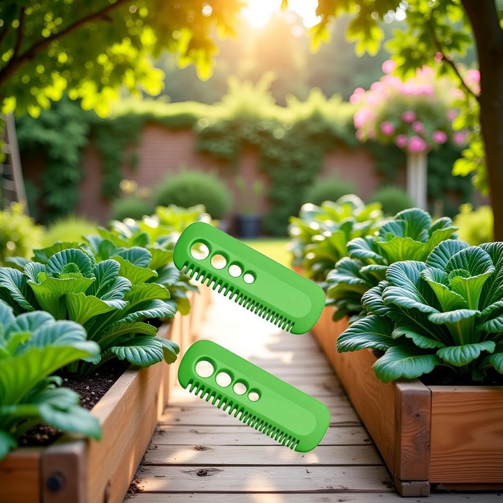 2Pcs Green Leaf Herb Stripper,Vegetable Herb Eliminator Comb Kitchen Herb Lea...