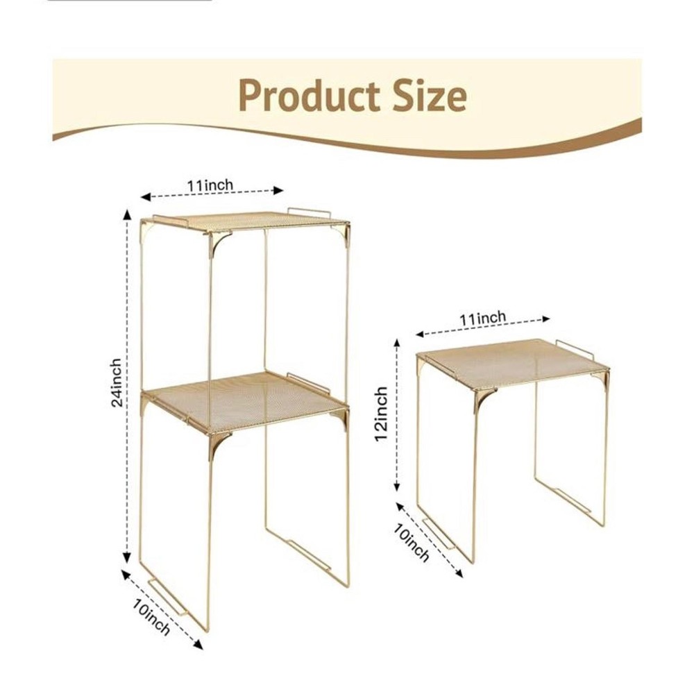 AUECOOME Locker Organizer Shelf Stackable Extra Locker Shelf for School Locker