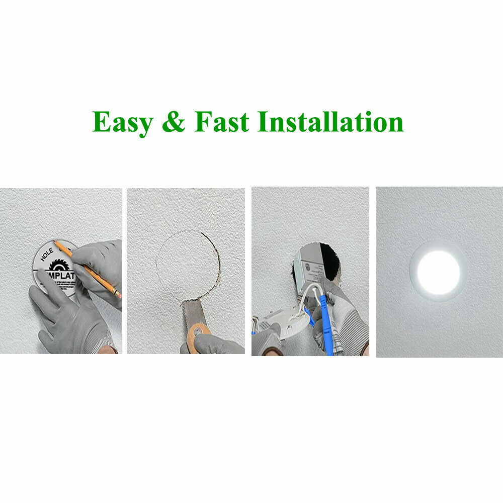 12W 6" LED Recessed Lighting 10 Pack Panel Ceiling Light Ultra-thin Cool White