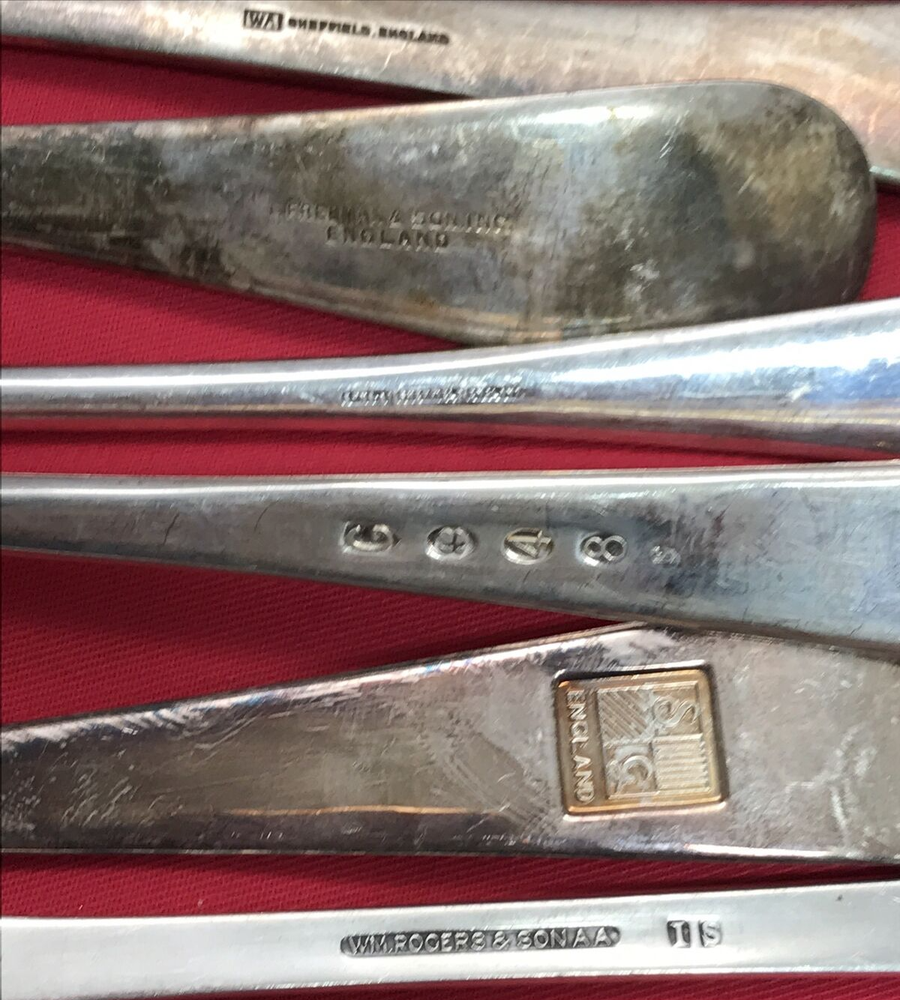 9 Pc Long Handle Lot 13" Stuffing Spoons Serving Forks Silverplate Mix
