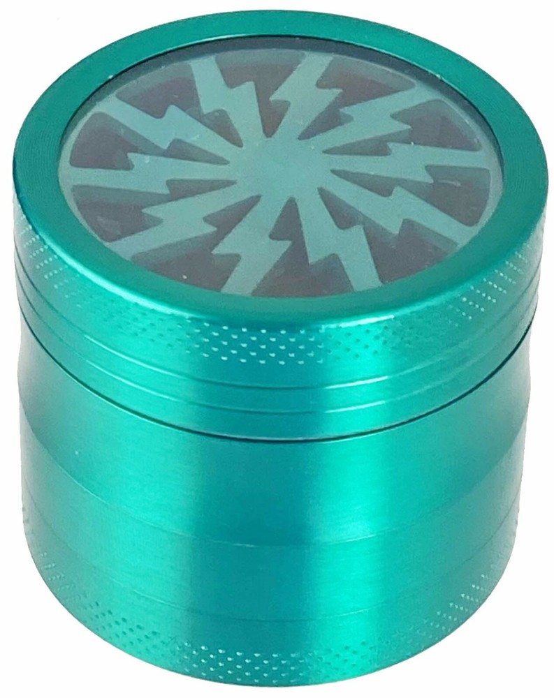 2" Bolt Grinder Clear Bottom 4 Pieces Spice Crusher GREEN Color