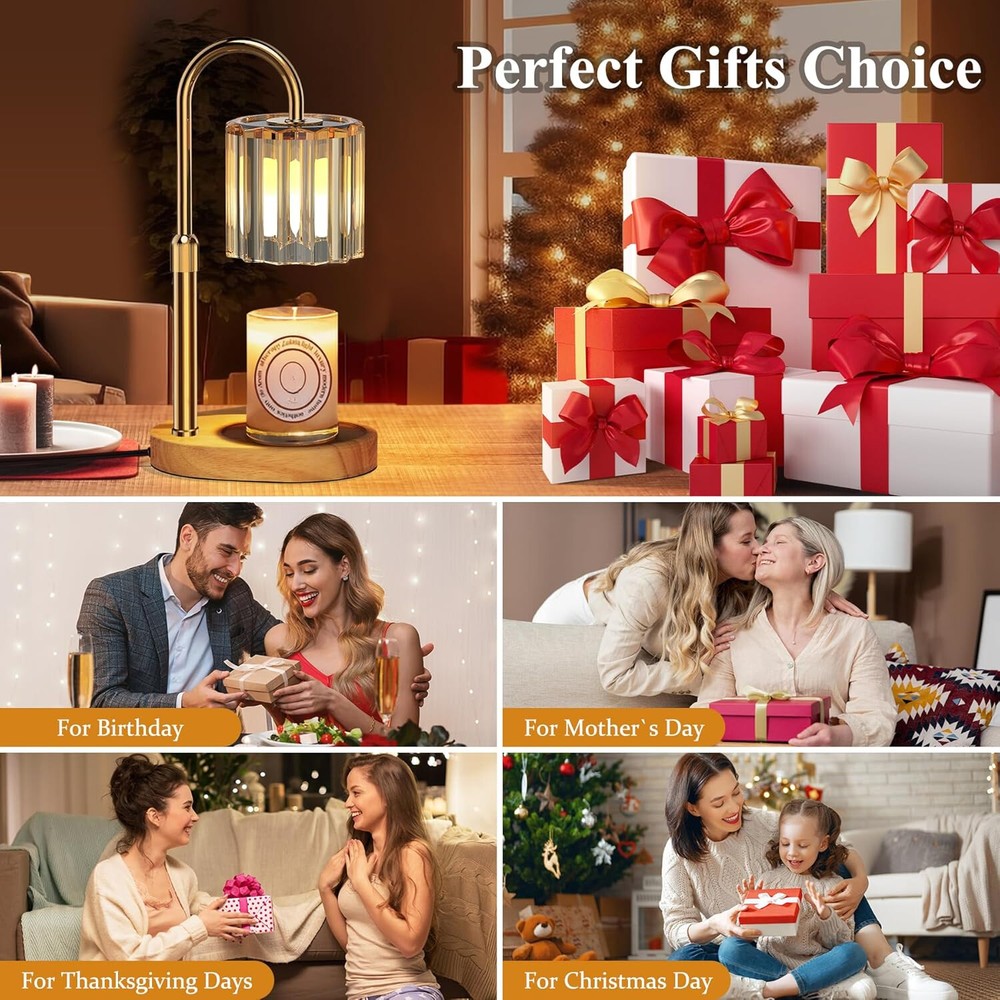 Candle Holding Light with Timer Dimmer, Height Adjustable, with 2 Bulbs