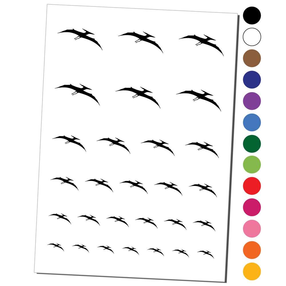 Pterodactyl Dinosaur Solid Temporary Tattoo Water Resistant Set