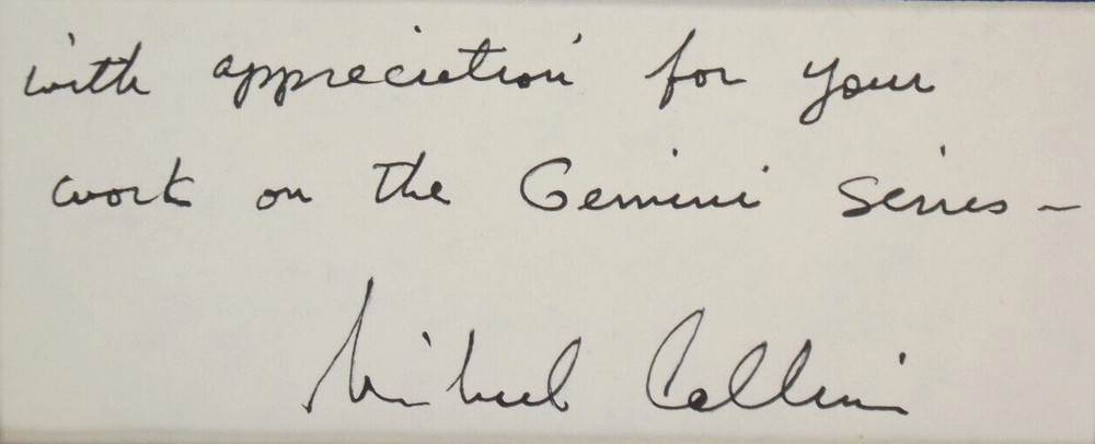 Gemini 10 Mission Autograph Signed Mike Collins Authenticated Zarelli