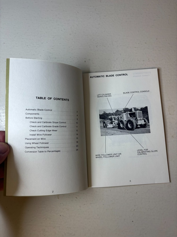 CATERPILLAR AUTOMATIC BLADE CONTROL OPERATORS GUIDE BOOKLET VTG MOTOR GRADER