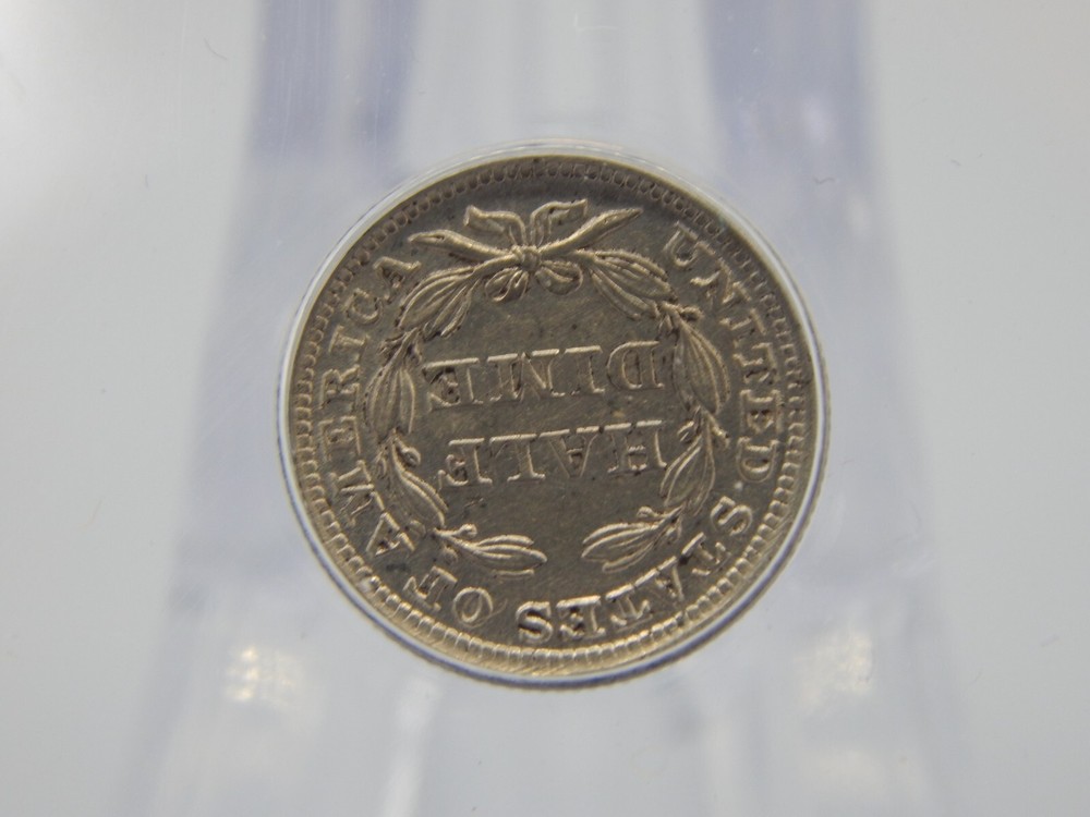 1854 Seated Half Dime ANACS Graded AU55 Five Cent 5￠(BT284)