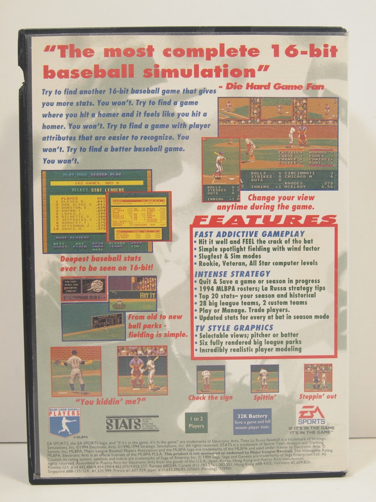 La Russa Baseball 95 Case (SEGA Genesis) Authentic BOX ONLY