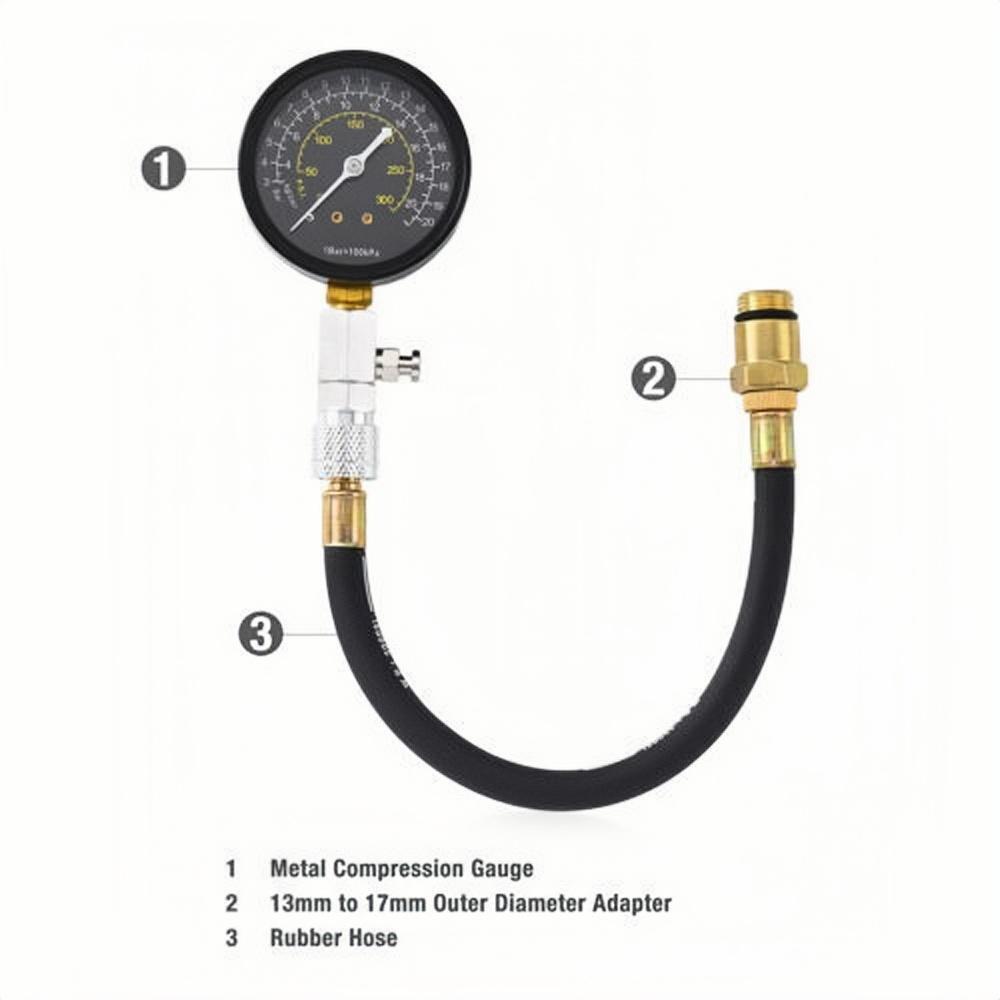 New Engine Compression Tester Testing Gauge Gage Check Test Tool 0-300 PSI