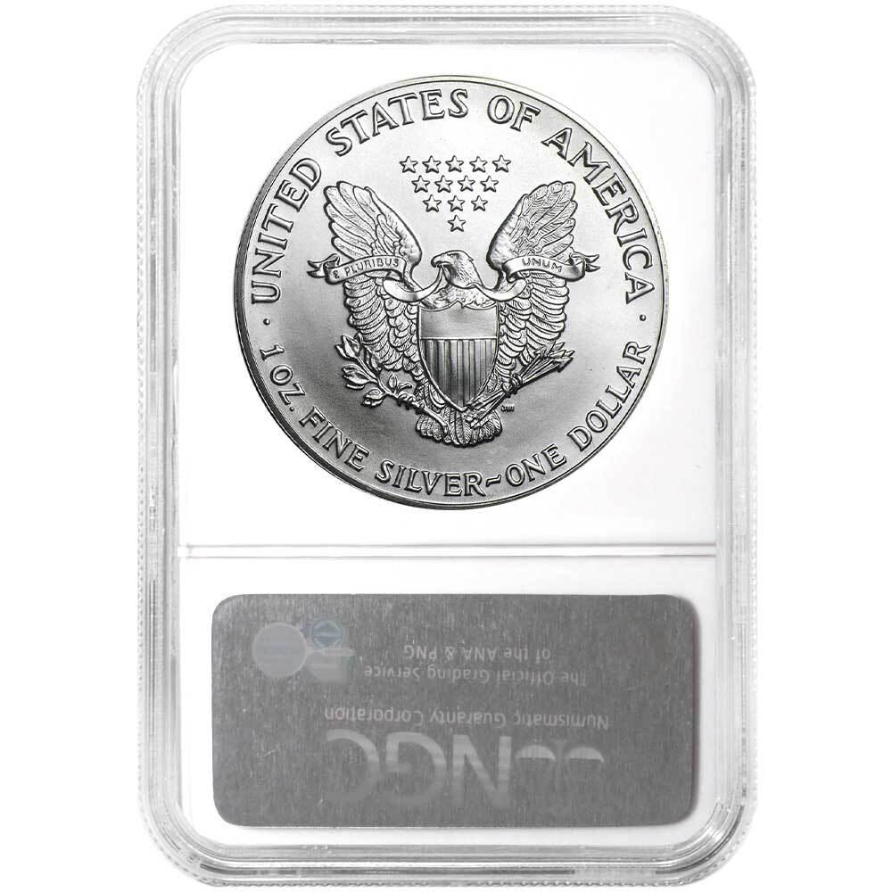 2000 $1 1-oz American Silver Eagle NGC MS69 Brown Label