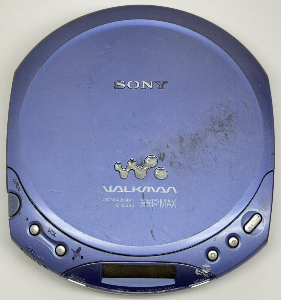 Sony Walkman Portable CD Player D-E220 ESP MAX Blue Pearl Discman UNTESTED READ