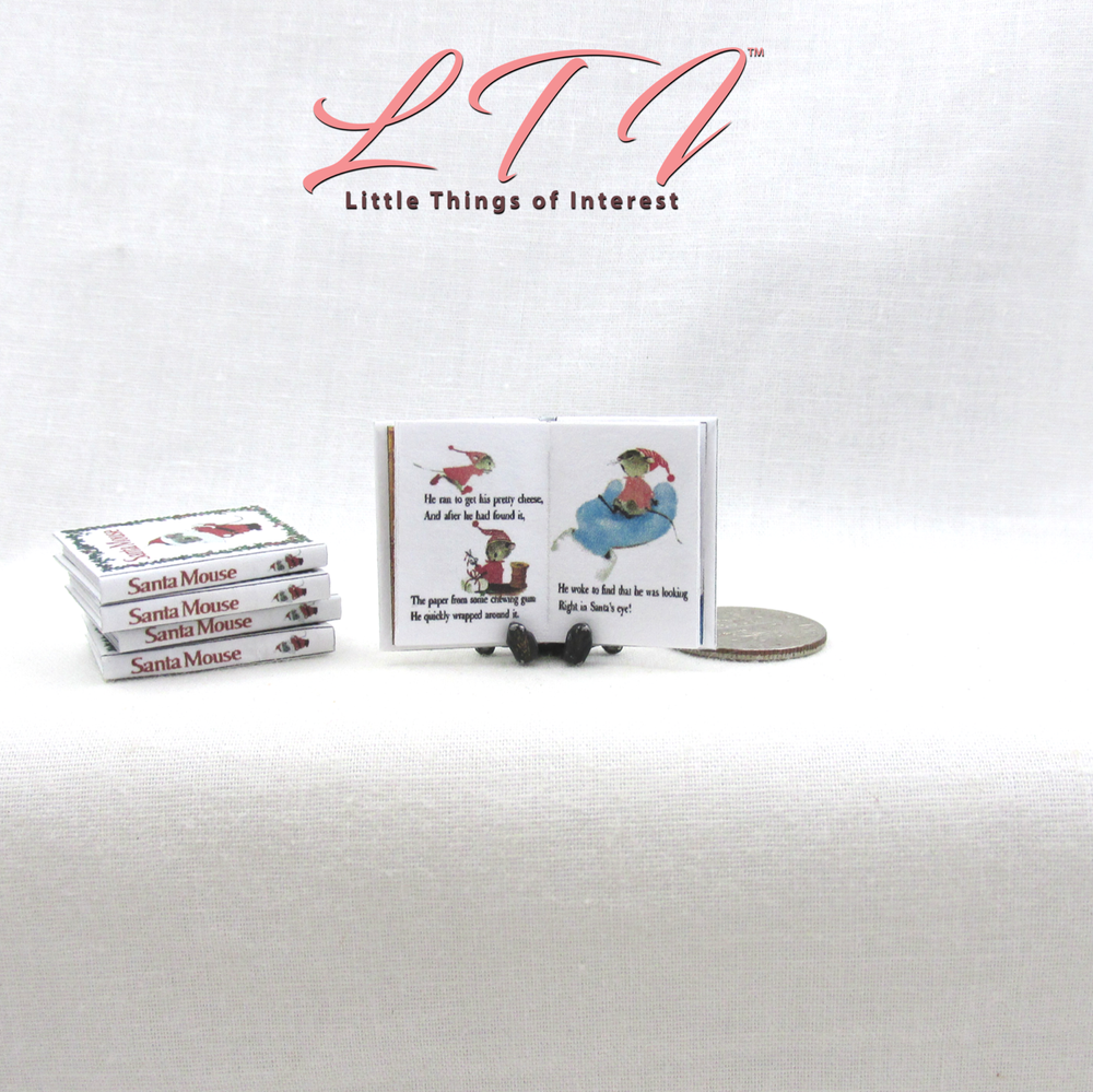 SANTA MOUSE 1:12 Scale Miniature Readable Illustrated Book