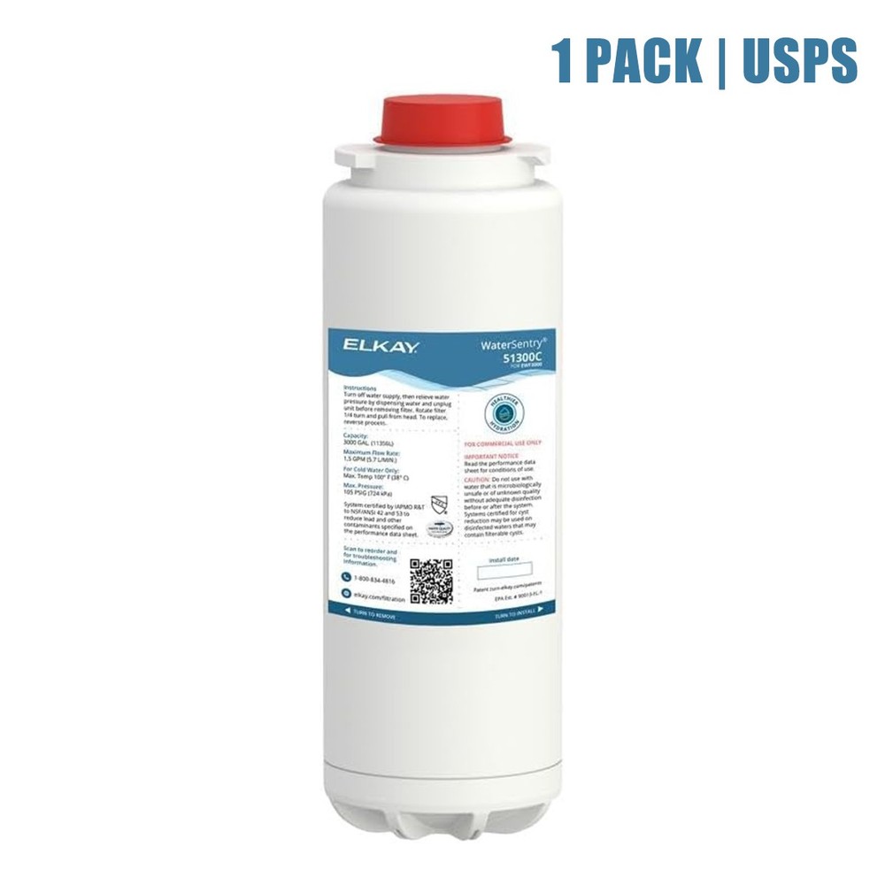 1 PACK Fit For Elkay 51300C WaterSentry Plus Replacement Water Filter (NO CHIP)