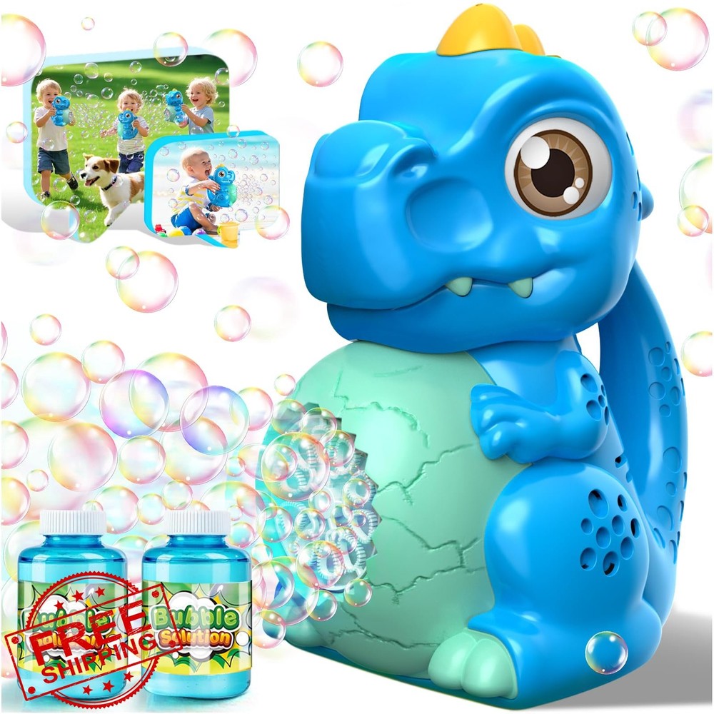 Dinosaur Bubble Machine Toy Toddler Battery Operated Bubble Solution