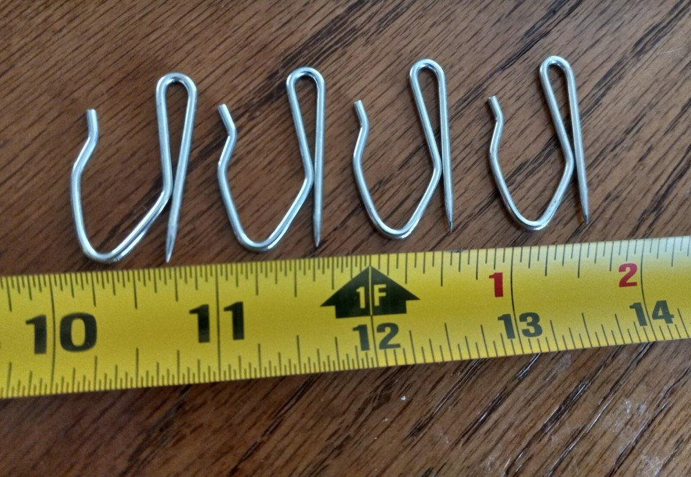 80 Standard Silver Drapery Hooks Pins * 1 1/14"