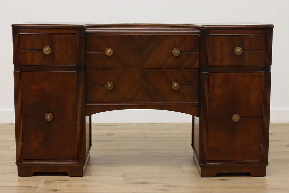 Art Deco Vintage Waterfall Buffet Sideboard Server, Globe #52199
