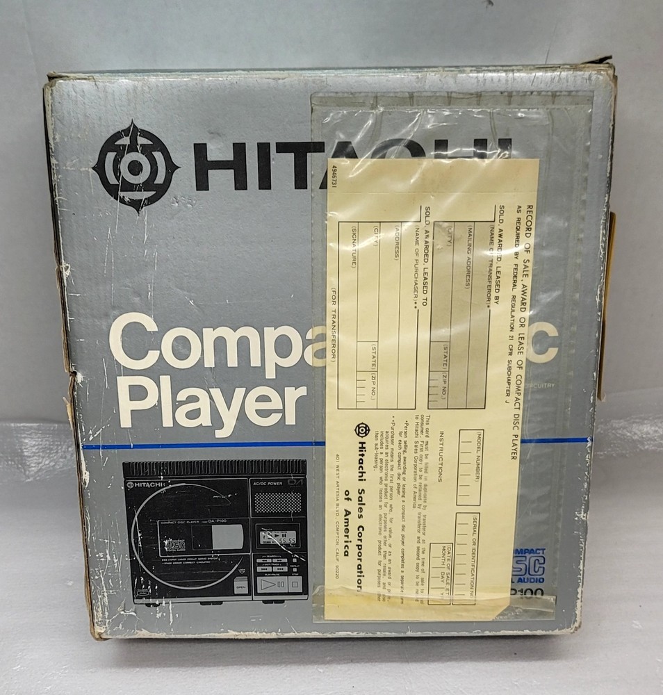 Vintage Hitatchi Discman CD Player DA-P100 Compact Disc Player W/Box tested work