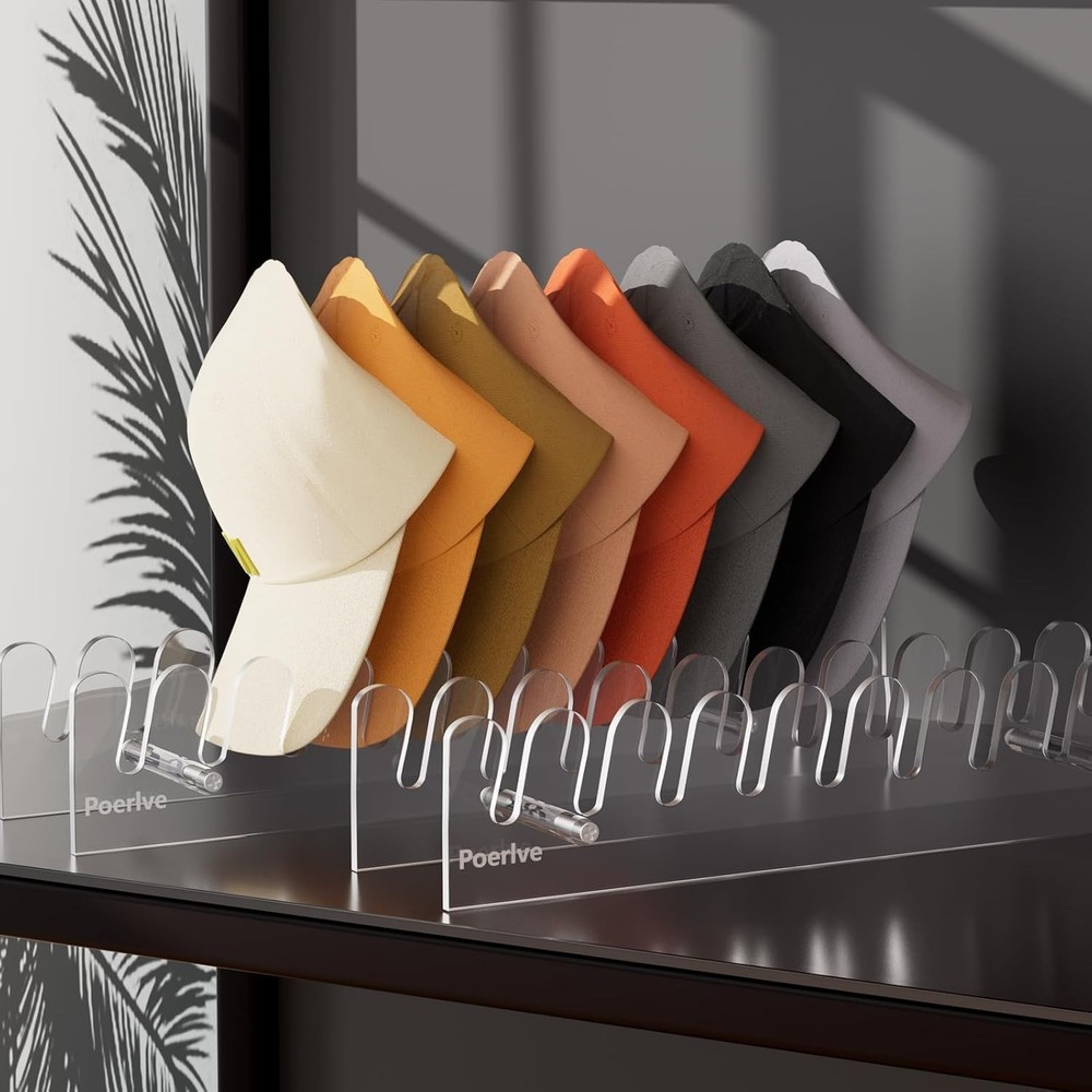 Elegant Acrylic Hat Stand for 10 Baseball Caps - Modern Storage Solution