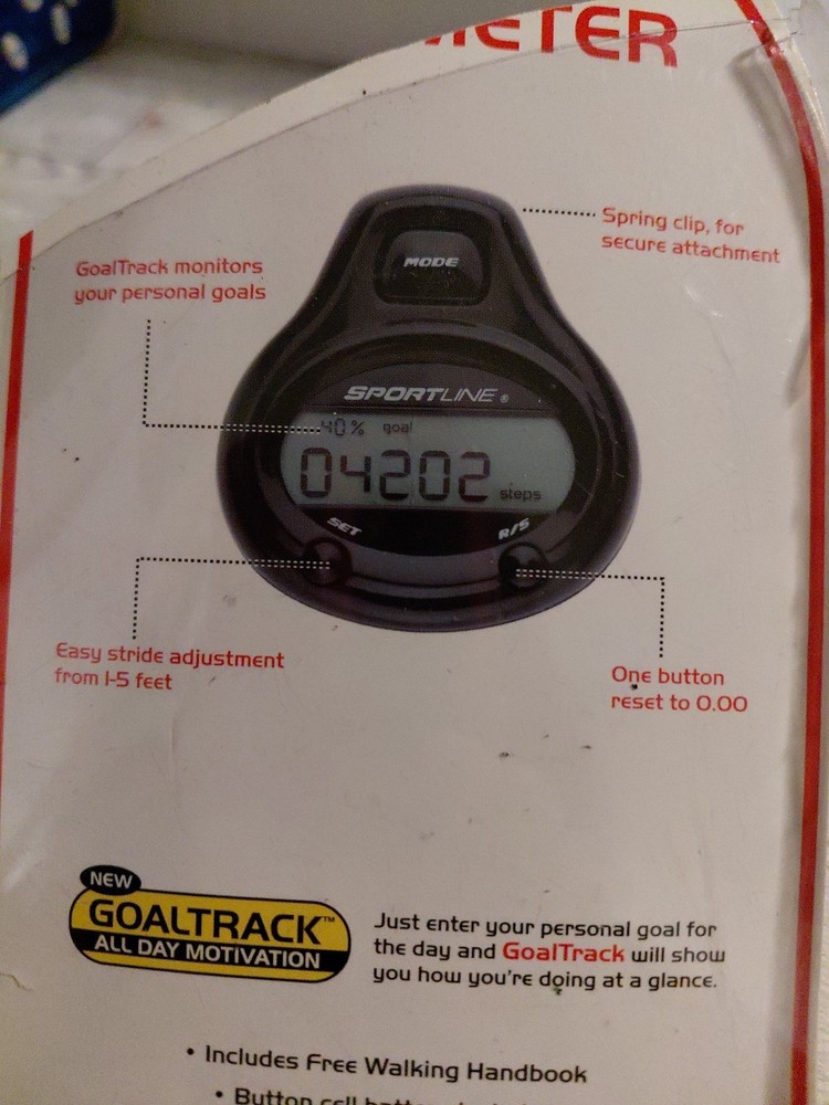 Sportline Step & Distance Pedometer Dual Function Easy To Use (Need Battery)