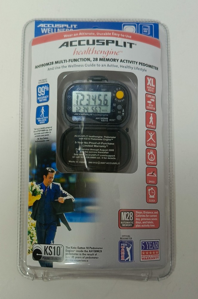 ACCUSPLIT Pedometer Health Engine AH190M28 Step Counter with Auto-Activity Timer