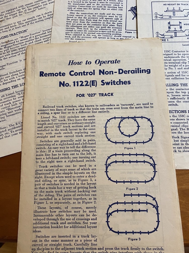 10 Lionel Instruction sheets all different