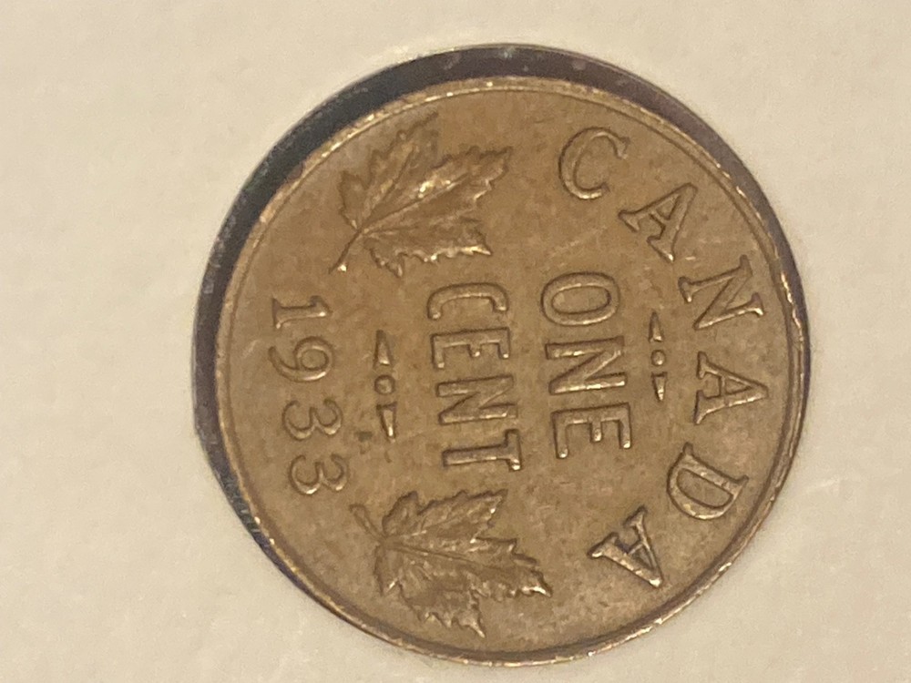 1933 Canada 1 Cent Foreign Coin