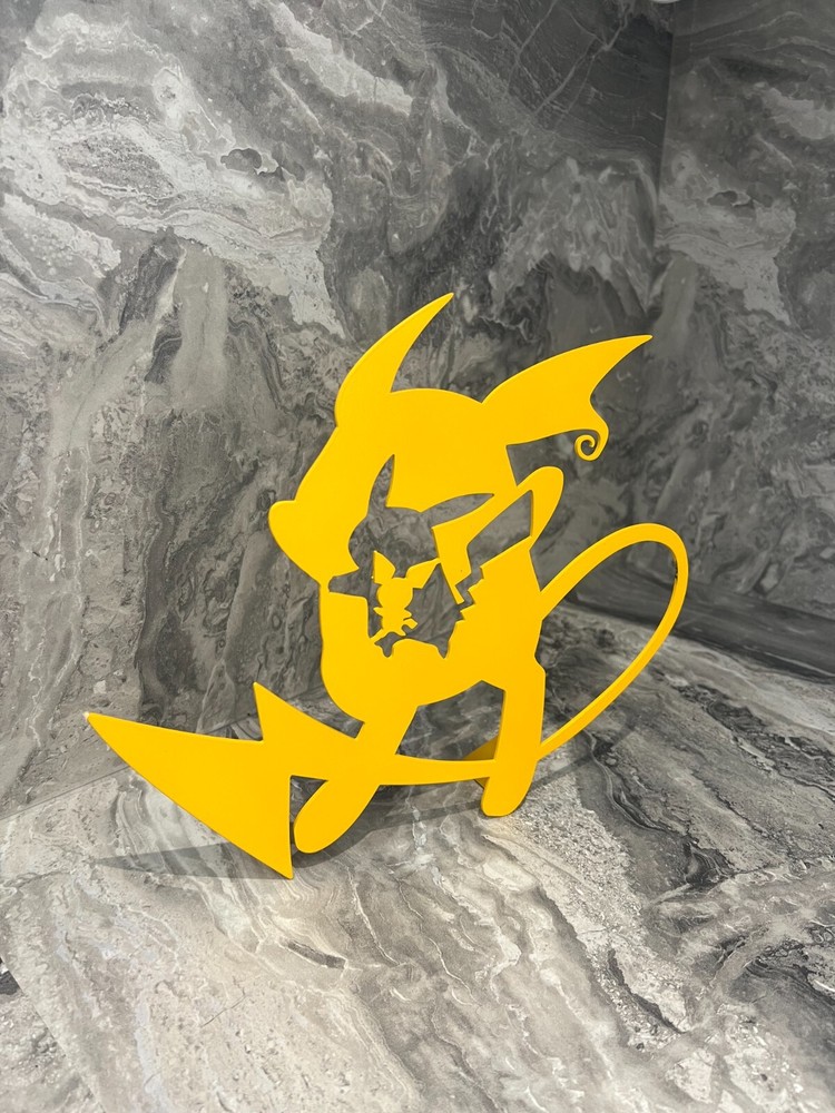 Pikachu evolution -Laser cut steel - powder coated Yellow