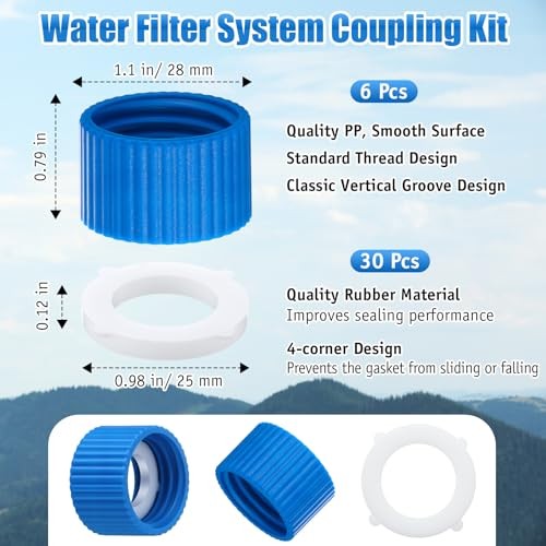 Water Filter Coupling Kit, Compatible with 28mm External Threaded Water 6