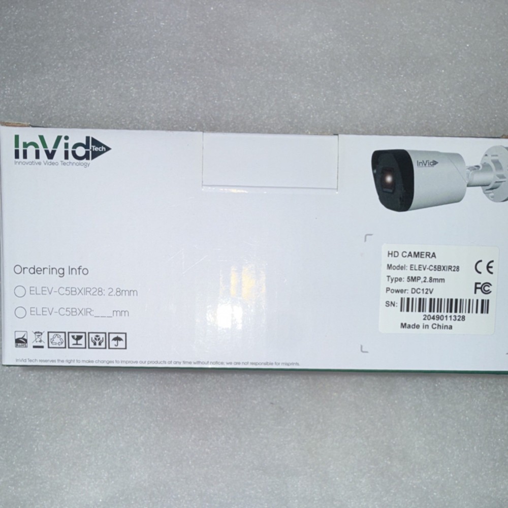 InVid Tech ELEV-C5BXIR28 5MP Outdoor Bullet Security Camera