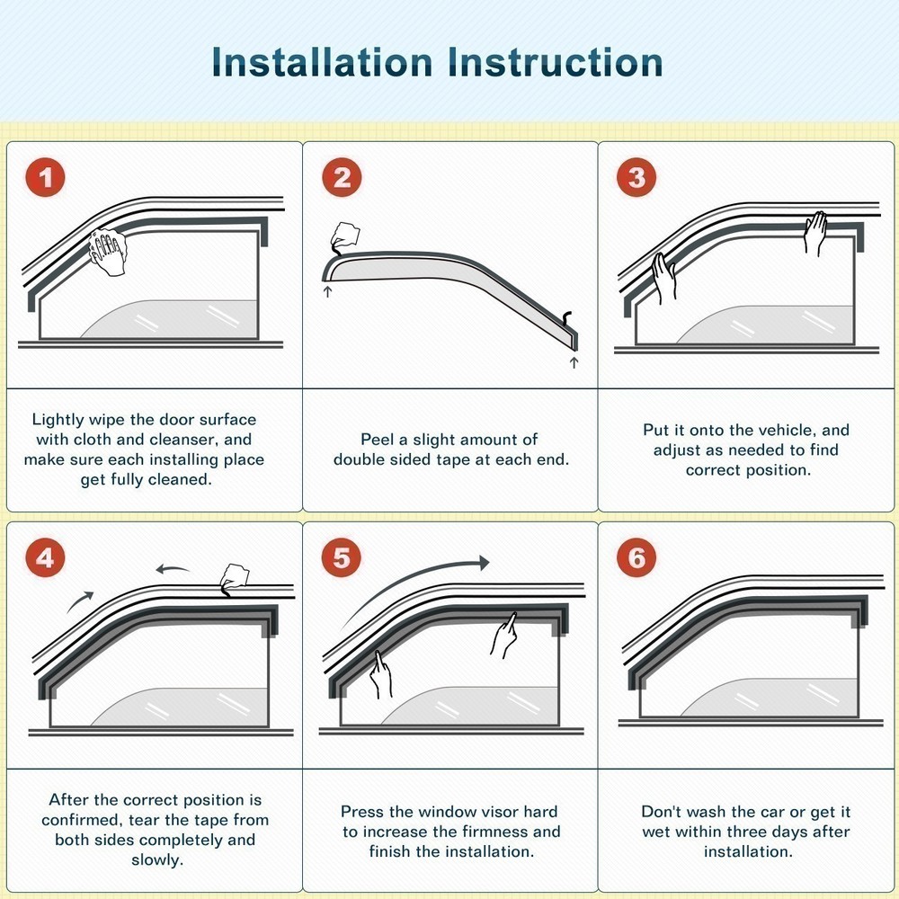 For Ford Focus 2012-2018 Mugen Style Window Visor Vent Sun Rain Guards