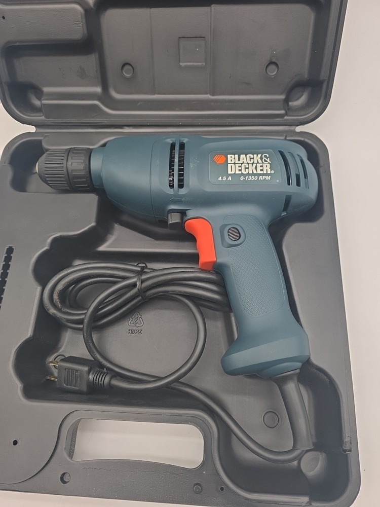 Black & Decker- DR210 -Corded Drill With Bits And Case