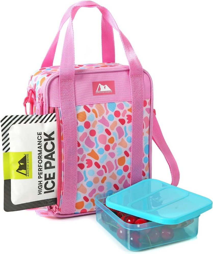 Lunch Box Combo W/ 210g Ice Pack & Sandwich Container Checkered