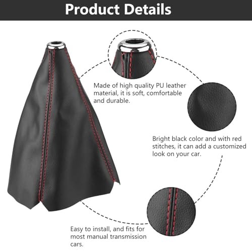 Kodriy Manual Shift Boot Cover, Universal Shift Boots and Knobs Sleeve, Black