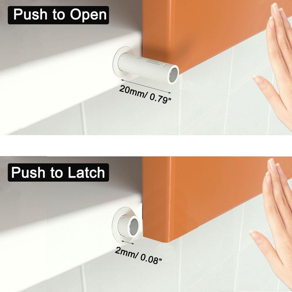 2.87" Push to Open Cabinet Hardware CBRIVE 10 Pack Push Latch & Lock for Hidden