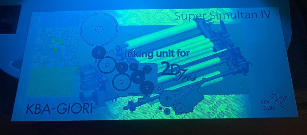 KBA GIORI, Test / Advertising note / Specimen Super Simultan VI