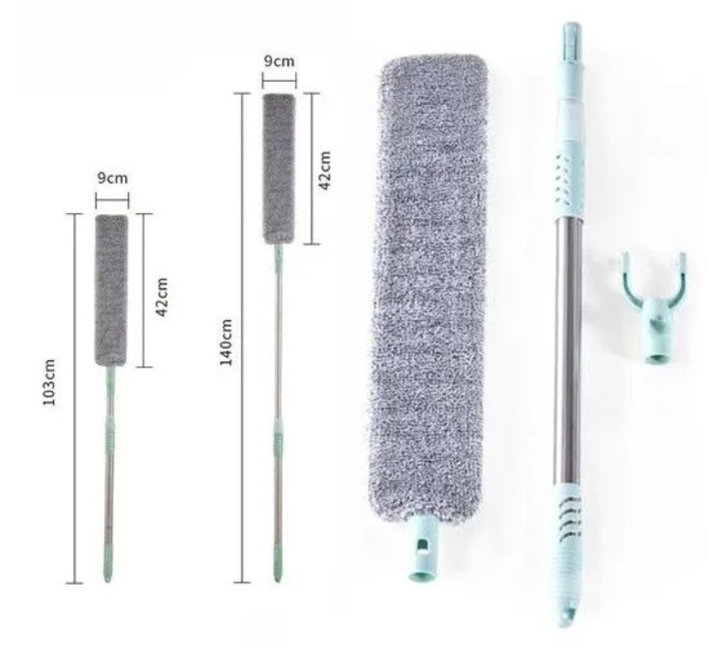 DUST CAPTURE THIN DUSTER BROOM TELESCOPIC HANDLE MOP FOLDING CLOTH