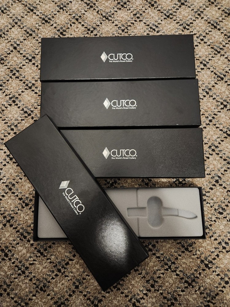 4 Empty Cutco Boxes Black 12-1/4 × 3-3/4