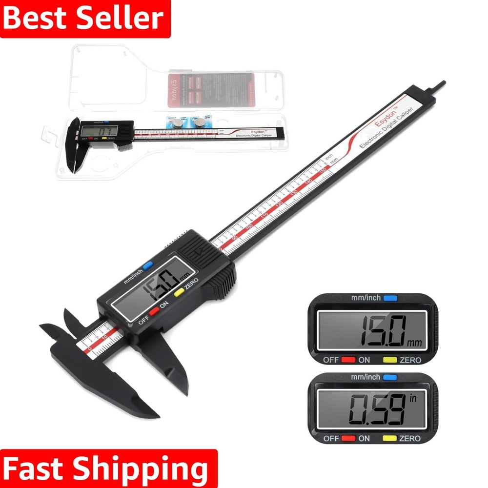 Digital Caliper, Upgraded Calipers 6 inch, Measuring Tool, Electronic Ruler, ...
