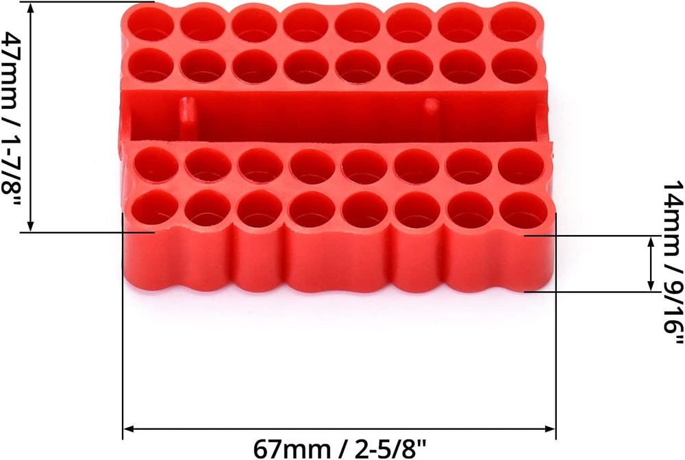 QWORK Screw Bit Holder Storage Box, 4 Pack 33 Hole Hex One Size